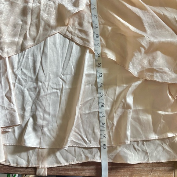 Lulu’s Endless Moments Light Peach Satin Long Sleeve Wrap Maxi Dress, Sz XL, NWT - Picture 12 of 12